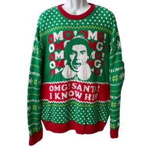 Elf The Movie OMG SANTA I KNOW HIM Ugly Christmas Sweater Size Small (34-36)